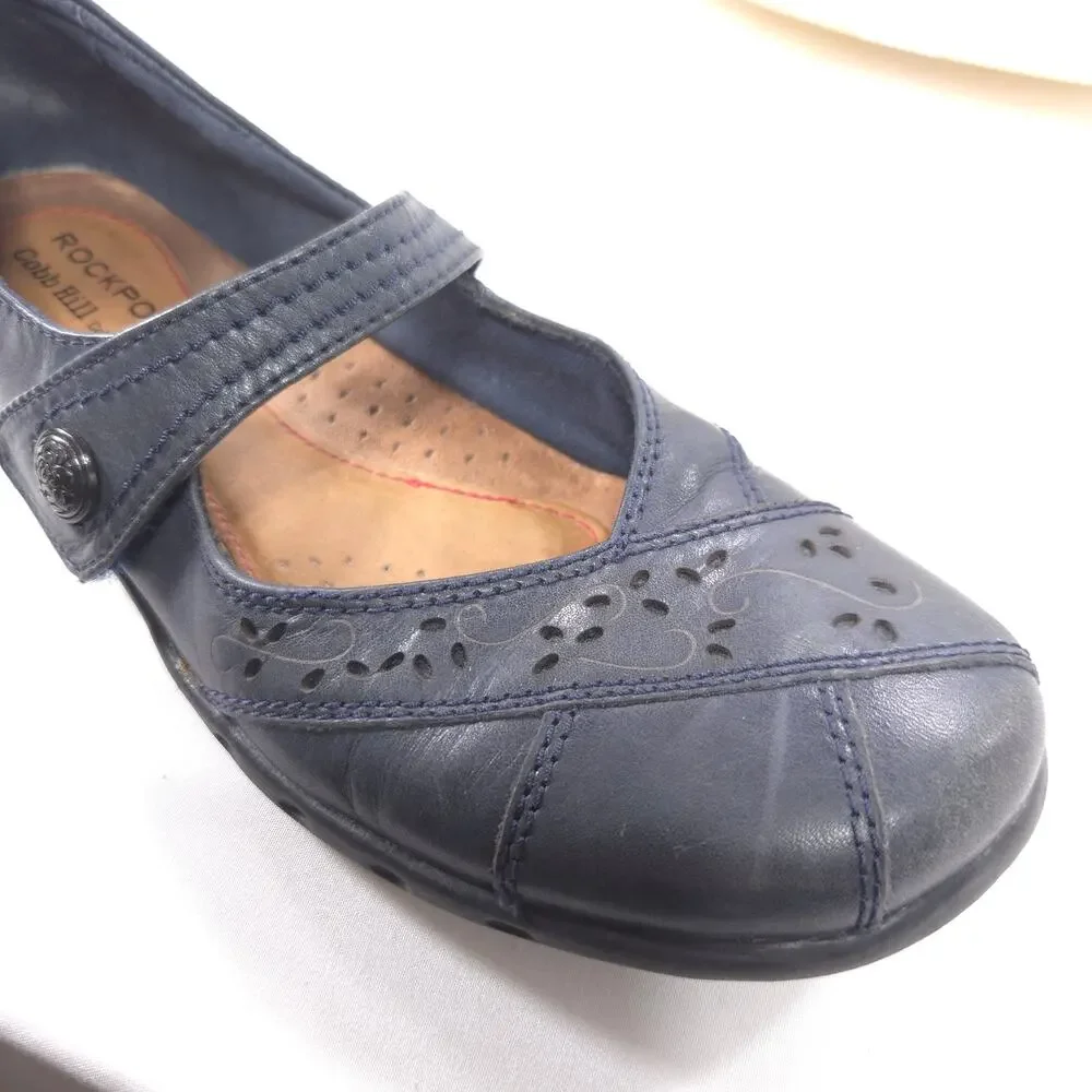 Rockport  Cobb Hill Leather Mary Jane Flat Womens Size 7 N CAG26NV Blue